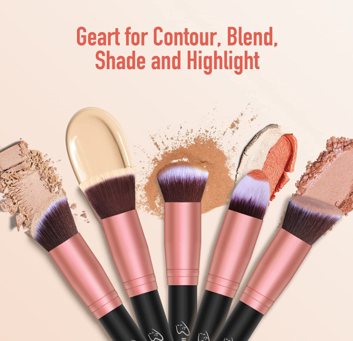 Makeup Brush Set - 16 Pieces BESTOPE PRO Premium Synthetic Foundation Concealer Eyeshadow Makeup Brush, Eyeliner Brush (Rose Gold)