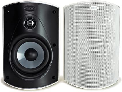 Outdoor Weatherproof Speaker with Bass Reflex Enclosure (Pair, White) | Expansive Sound Coverage | Speed Lock Mounting System